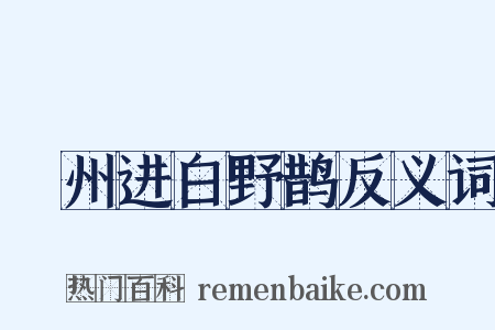 鄜州进白野鹊反义词是什么意思的图片